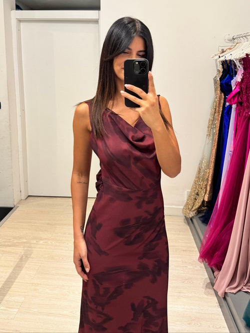 Vestito lungo fantasia scollo morbido