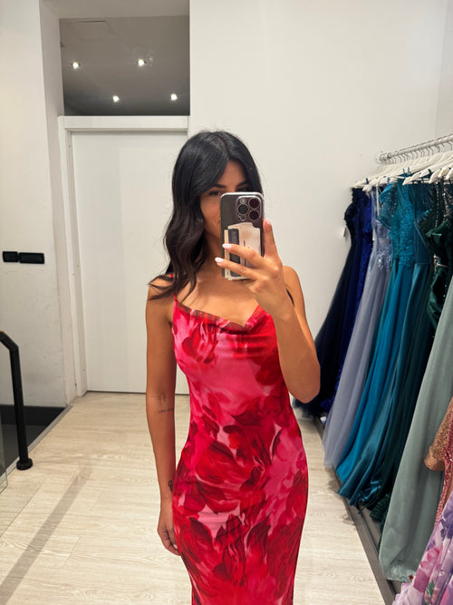 Vestito midì tulle fantasia