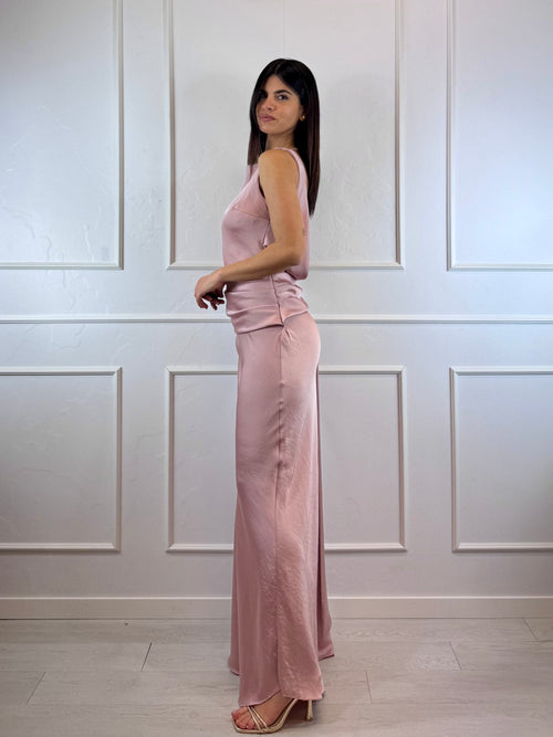 Abito cerimonia satin scollo schiena