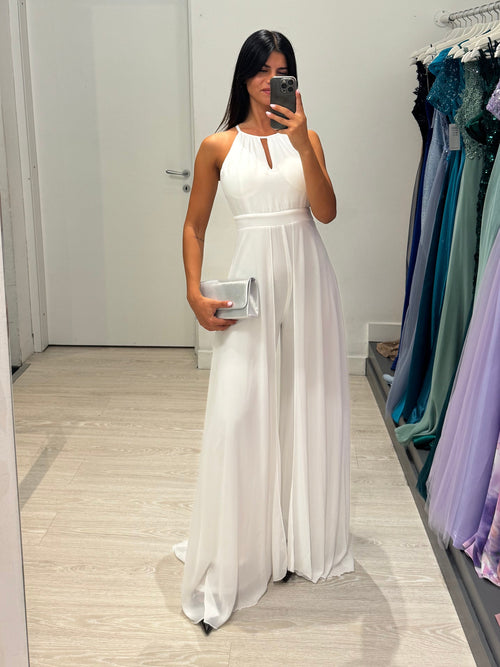 Tuta elegante scollo americano con mantella
