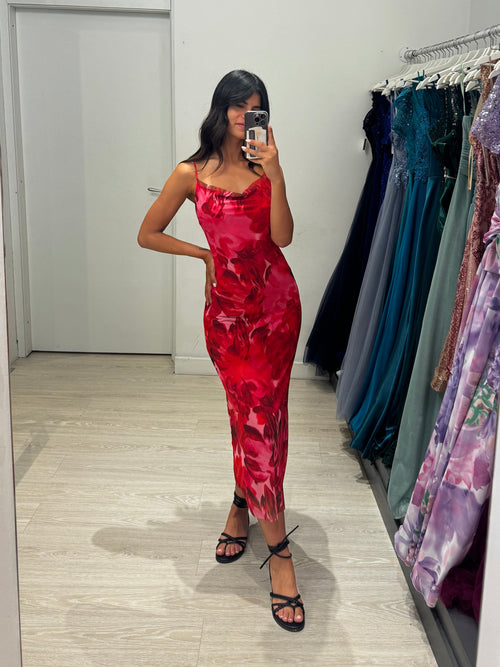 Vestito midì tulle fantasia