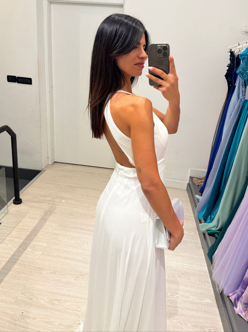 Tuta elegante scollo americano con mantella