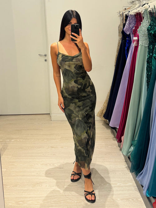 Vestito lungo tulle fantasia