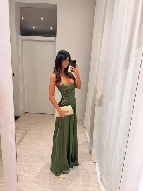 Vestito CHIARA lungo scollo incrociato morbido