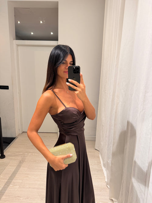 Vestito CHIARA lungo scollo incrociato morbido