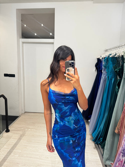 Vestito midì tulle fantasia