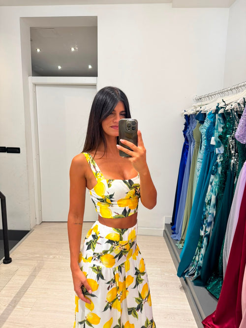 Completo limoni top e gonna