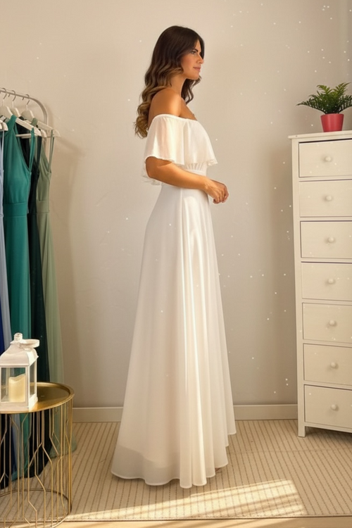 Vestito Giulia lungo tulle manica scesa volant