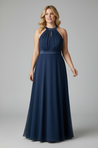 Abito cerimonia curvy tulle scollo americano