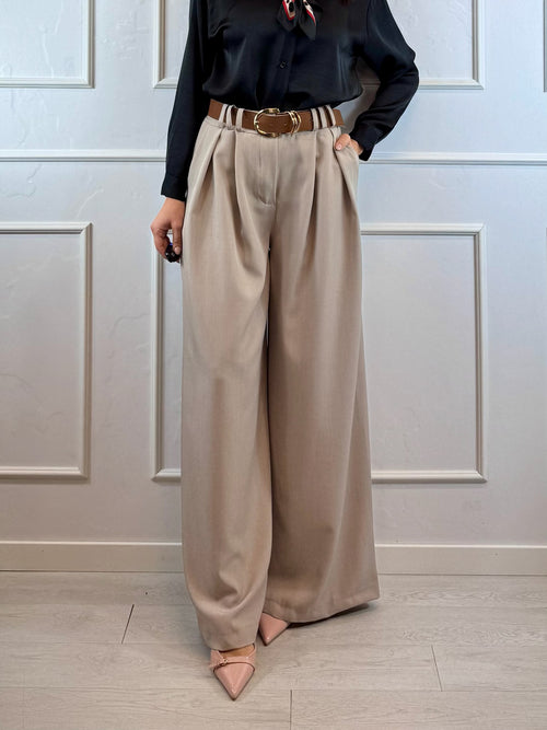 Pantalone palazzo doppia pence
