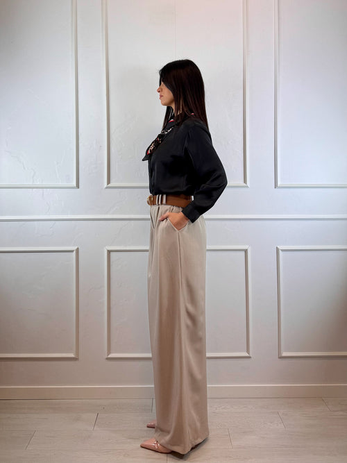 Pantalone palazzo doppia pence