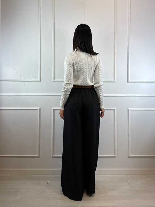 Pantalone palazzo doppia pence
