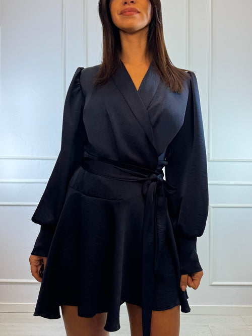 Vestito corto kimono in raso