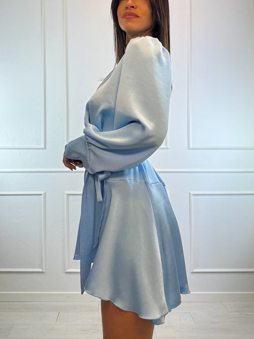 Vestito corto kimono in raso