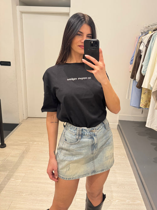 Minigonna di jeans lurex