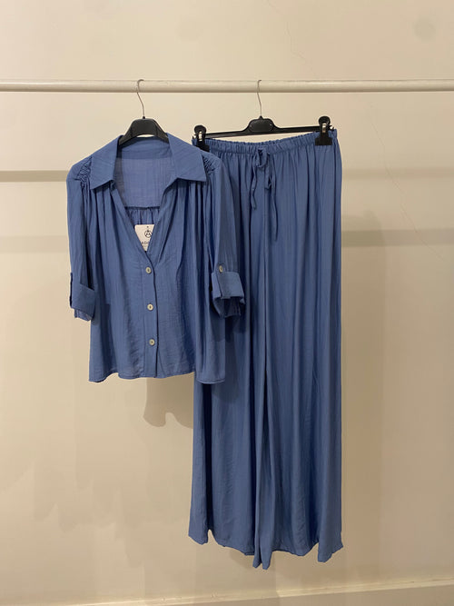 Completo camicia over manica corta con pantalone