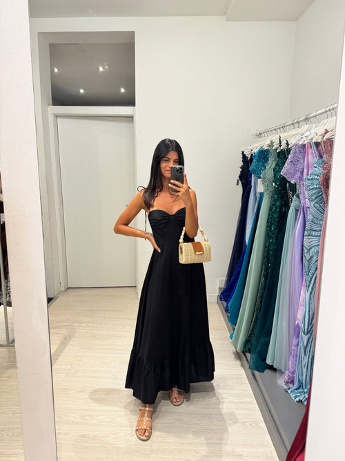 Vestito lungo cotone laccetti