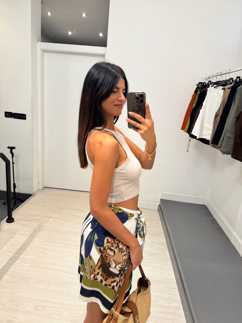 Canotta crop scollo americano