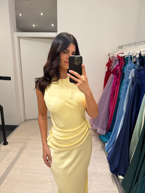 Abito cerimonia satin scollo schiena