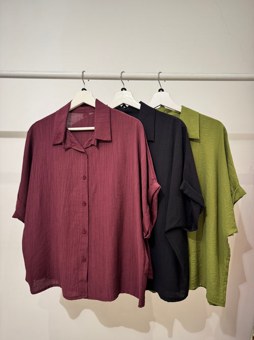 Completo effetto lino Shorts e Camicia