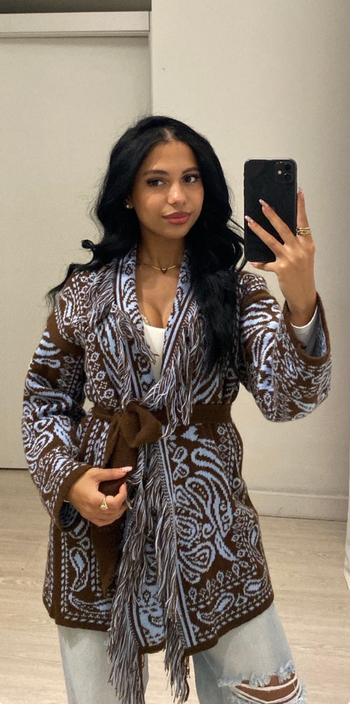 Cardigan accappatoio tribale