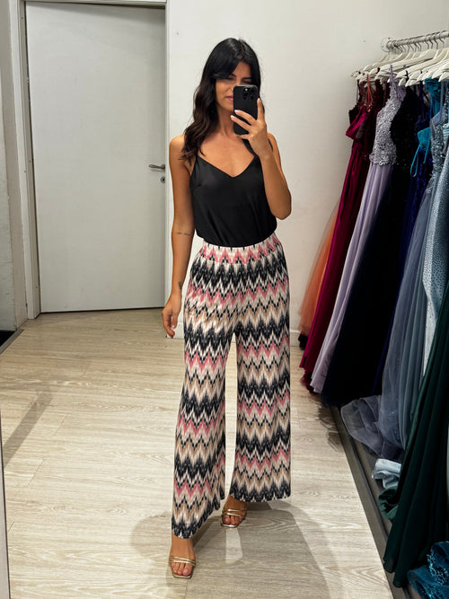 Pantalone palazzo viscosa zigzag