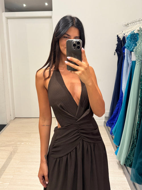 Vestito midi laccio collo
