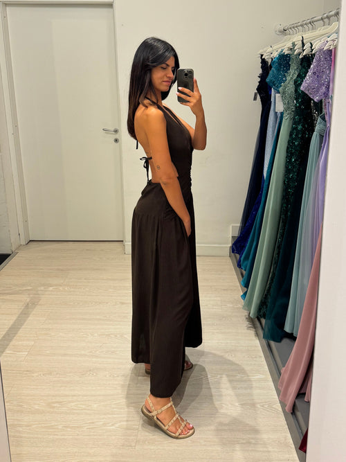Vestito midi laccio collo