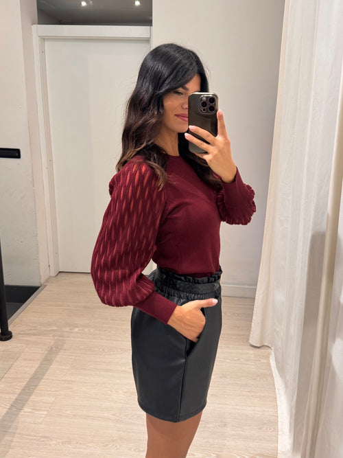 Shorts ecopelle cintura