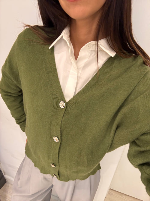 Cardigan over bottoni gioiello