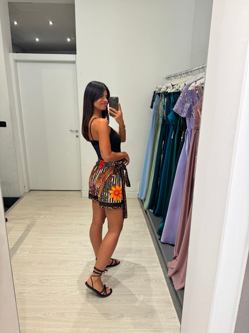 Shorts pareo leopardo