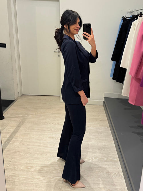 Completo giacca e pantalone inserti raso