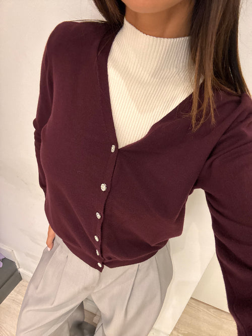 Cardigan bottoni gioiello