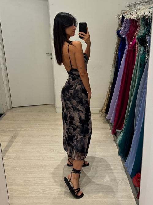 Vestito lungo tulle fantasia