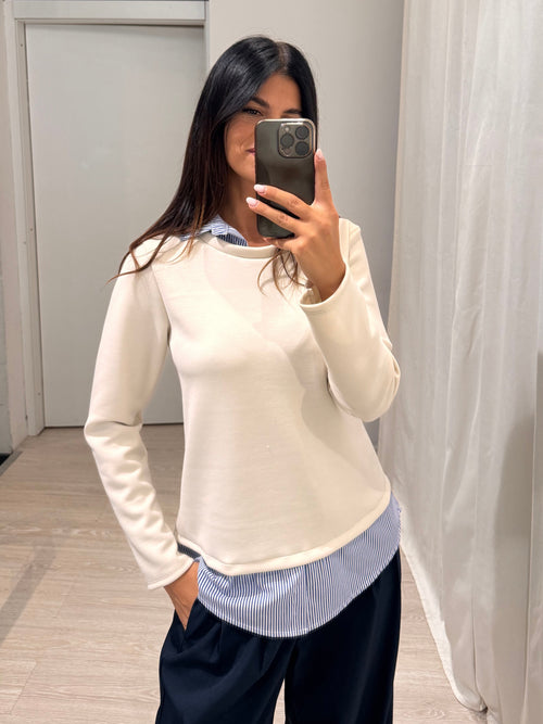 Felpa con camicia incorporata