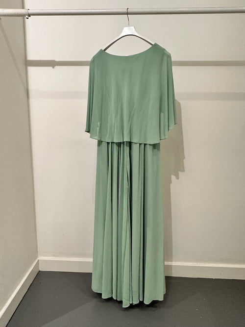 Abito cerimonia maxi scollo V spilla