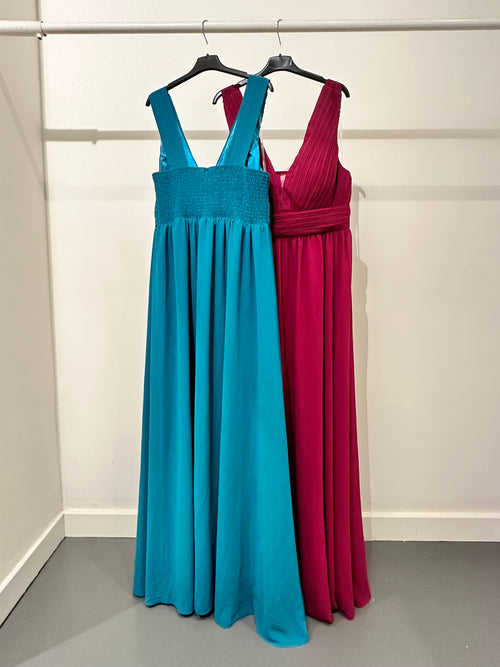 Abito cerimonia maxi scollo V drappeggio