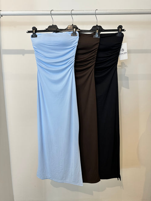 Tubino fascia arricciato con spacco