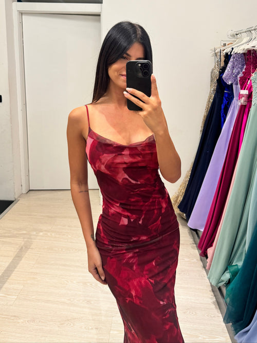 Vestito lungo tulle fantasia