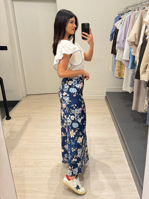 Gonna lunga raso floreale