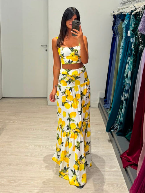 Completo limoni top e gonna