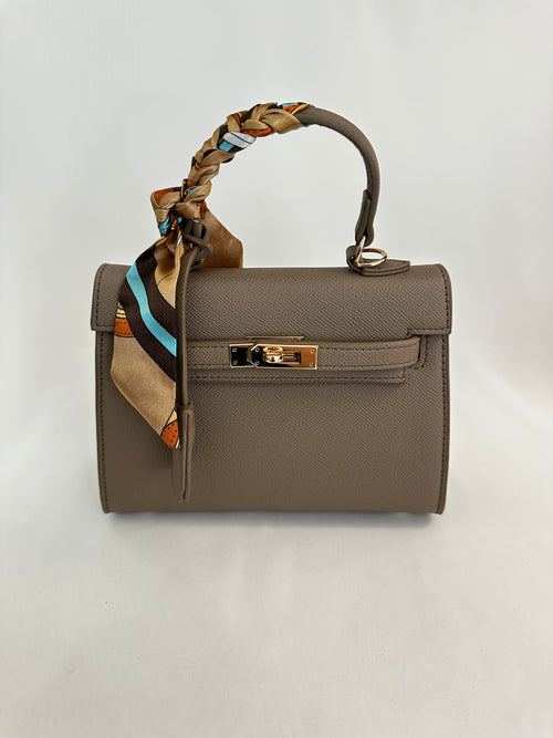 Borsa piccola fibbia e foulard ecopelle