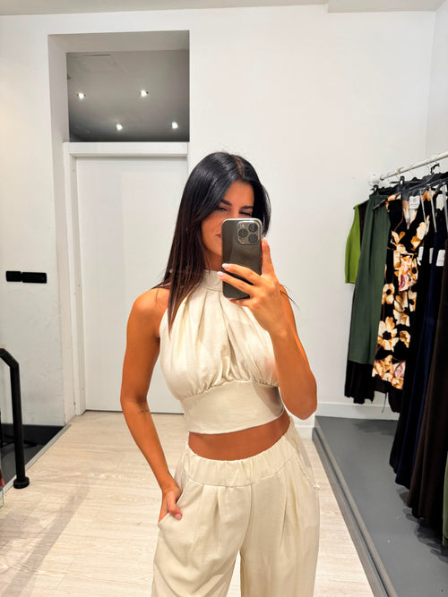 Completo top scollo americano con pantalone