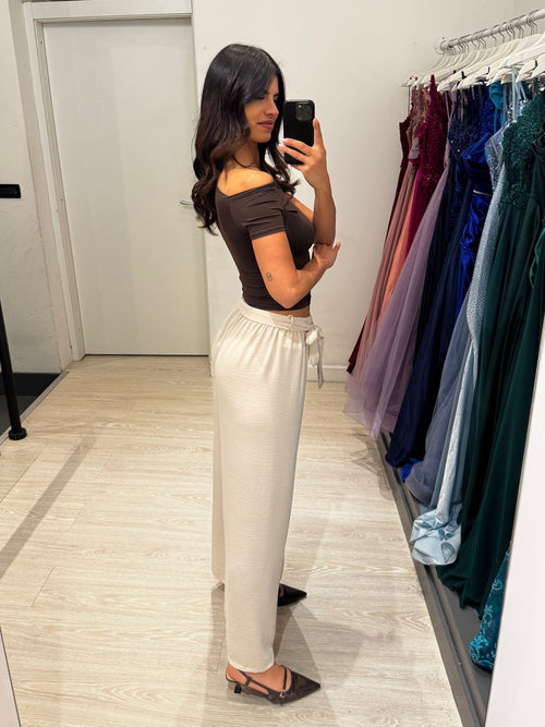 Pantalone palazzo leggero con cintura