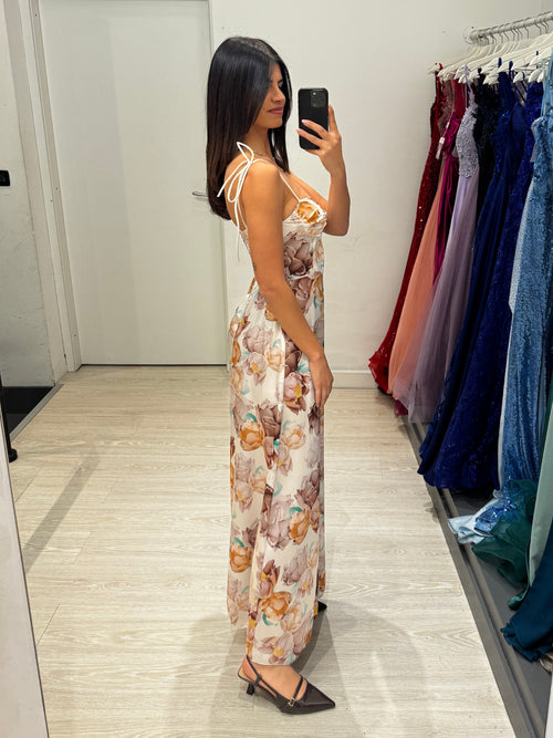 Vestito lungo floreale spalline