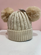 Cuffia treccia due ponpon