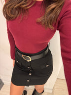 Minigonna in maglia bottoni frontali