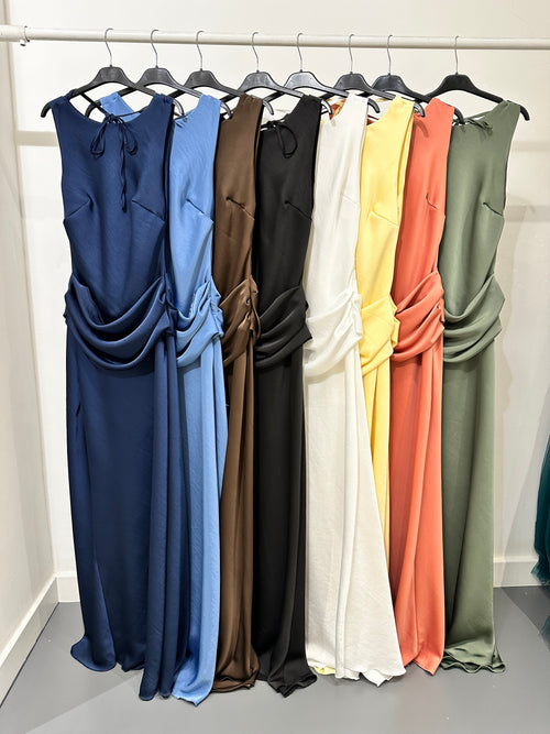 Abito cerimonia satin scollo schiena
