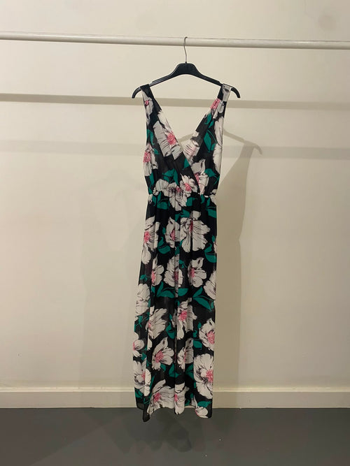 Vestito lungo scollo V fantasia mix