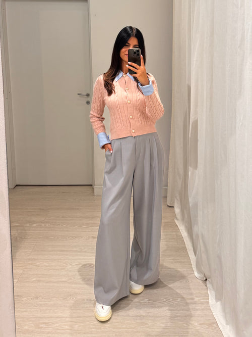 Cardigan camicia incorporata